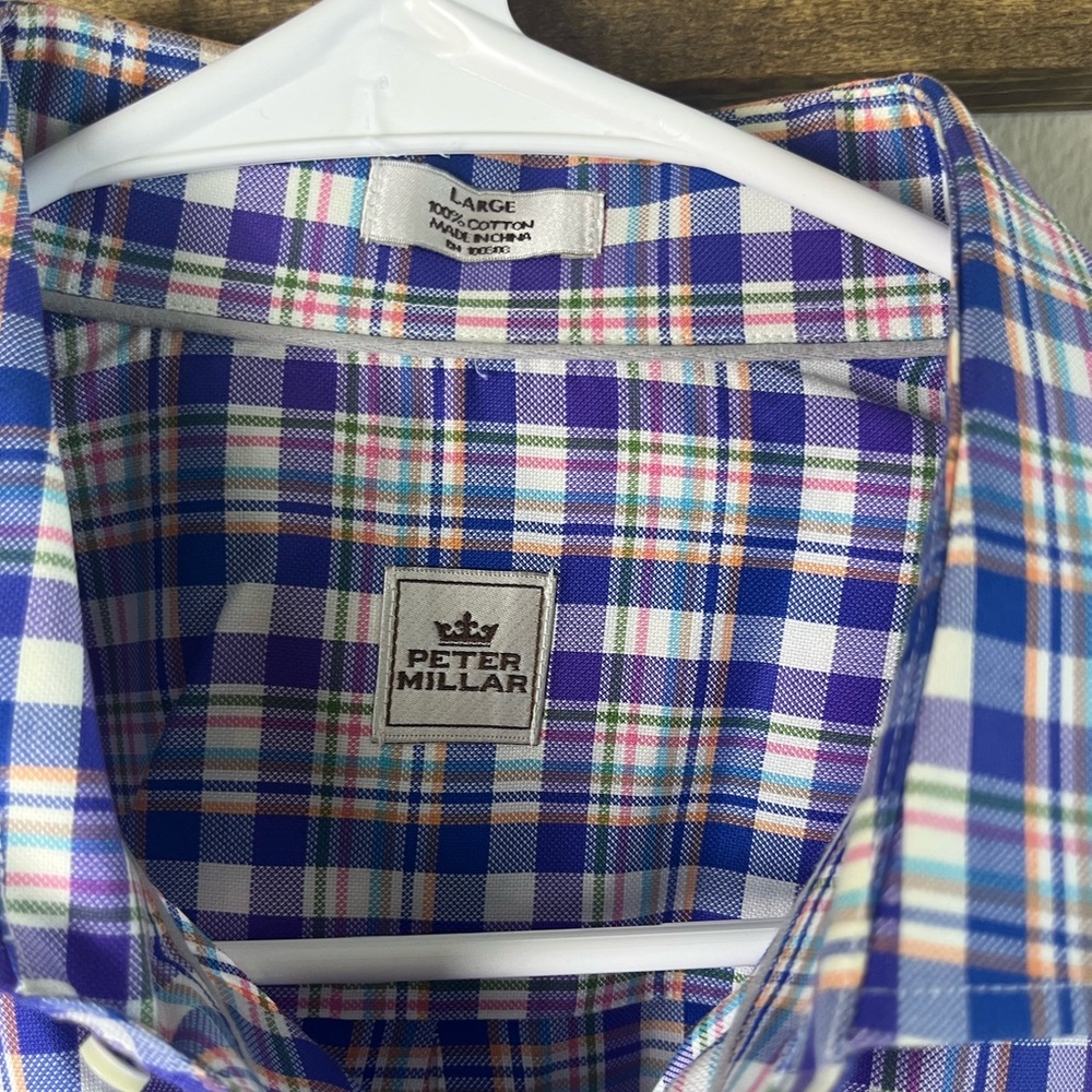 Nice Peter Millar Size Large Button Down Shirt- R… - image 3